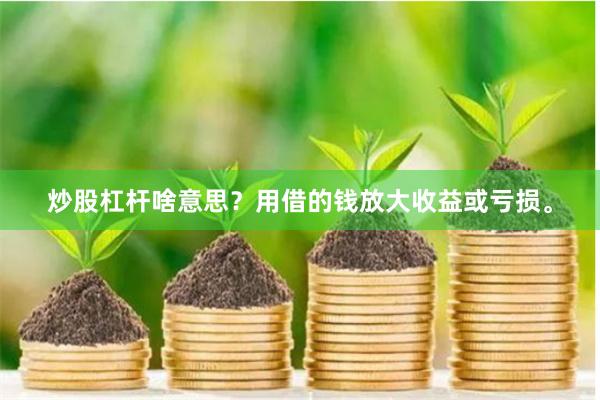 炒股杠杆啥意思？用借的钱放大收益或亏损。